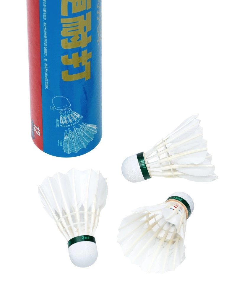 Набор перьевых воланов для бадминтона DHS TR-412 (12 штук)