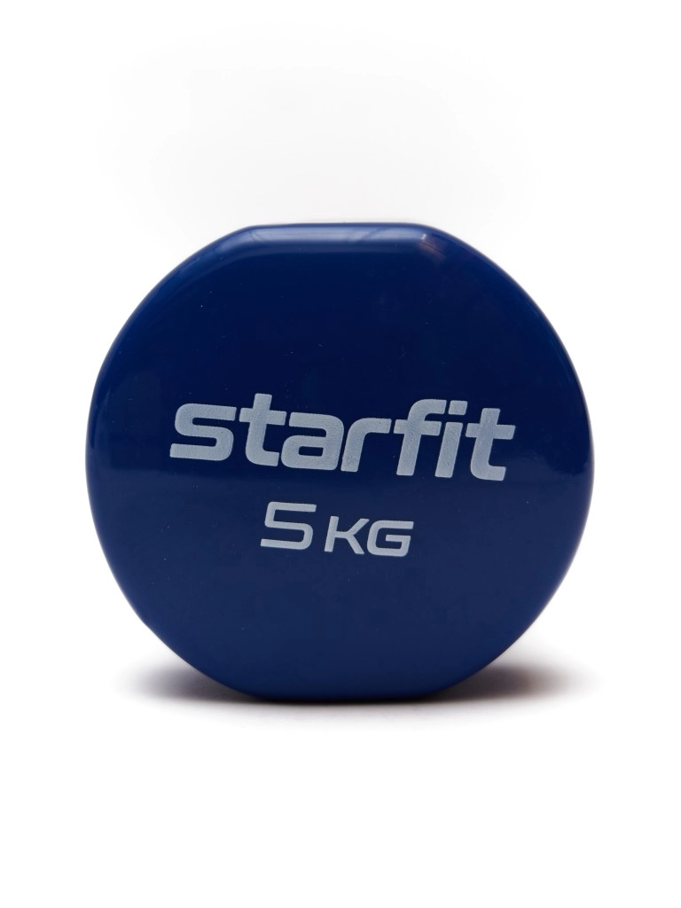 Гантель виниловая DB-101 5 кг, тёмно-синяя