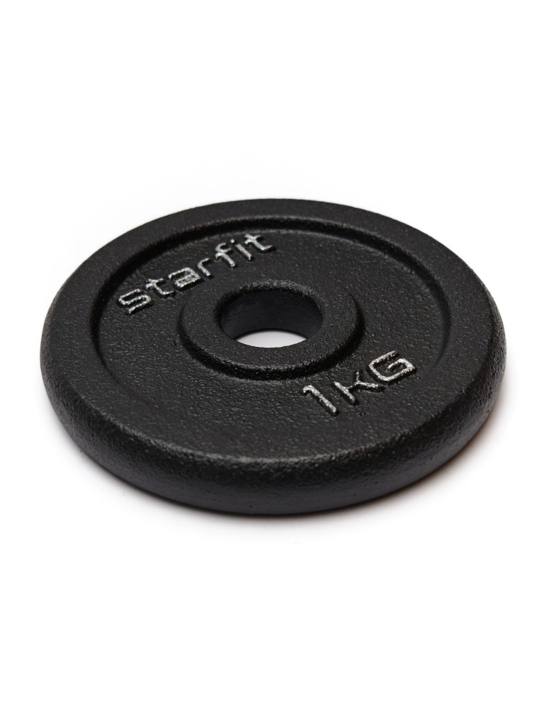 Диск чугунный STARFIT BB-204 1кг,d=26мм (черный)