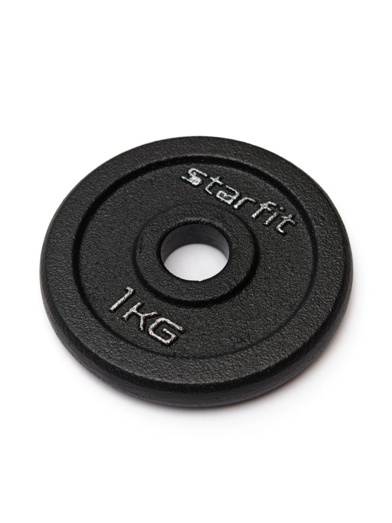 Диск чугунный STARFIT BB-204 1кг,d=26мм (черный)
