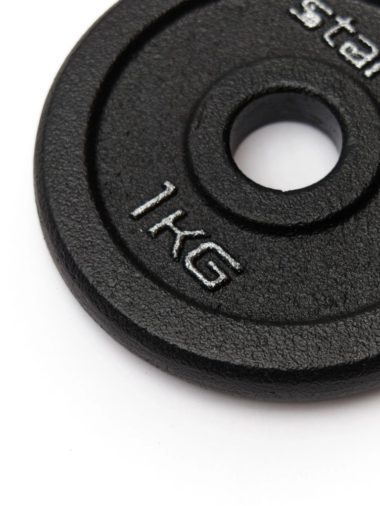 Диск чугунный STARFIT BB-204 1кг,d=26мм (черный)