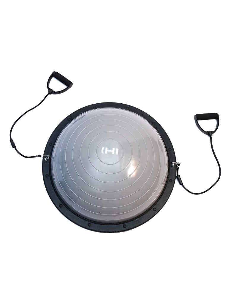 Полусфера "BOSU" с эспандерами, с насосом Hurricane 58см (серый)