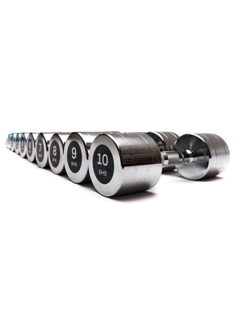 Гантельный ряд от 1 до 10 кг (хромированный) Hurricane
