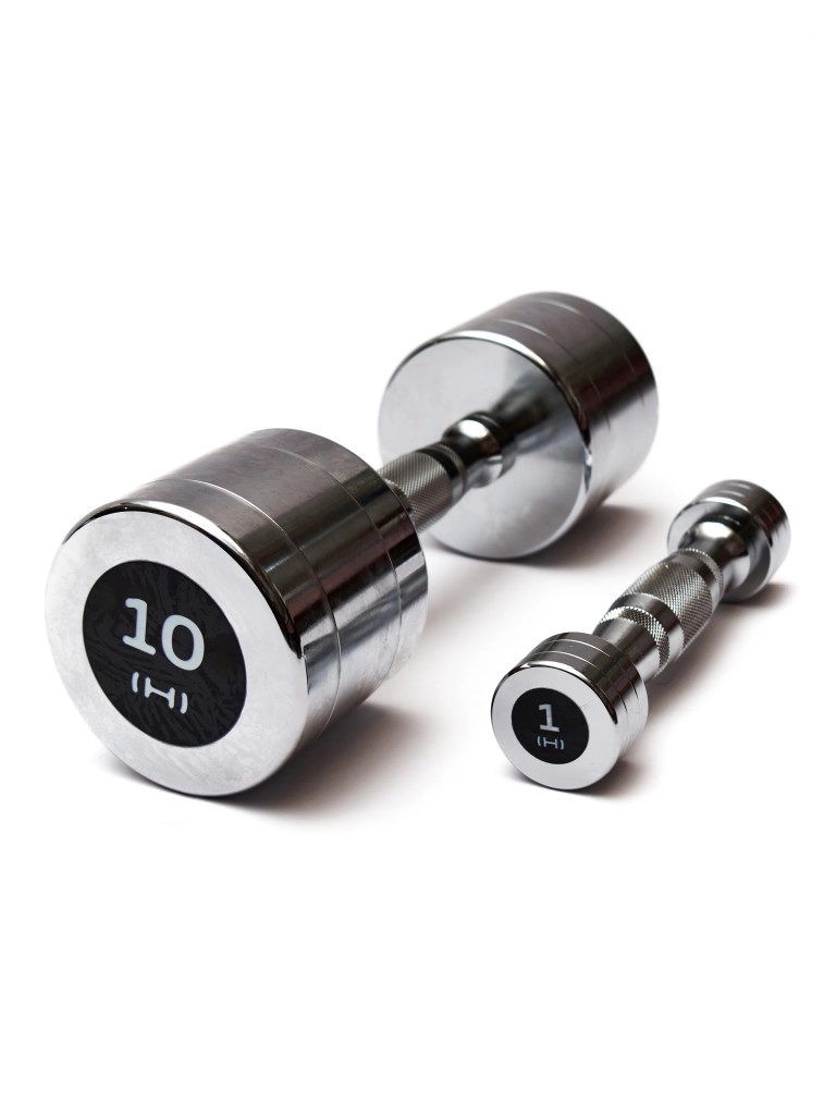Гантельный ряд от 1 до 10 кг (хромированный) Hurricane