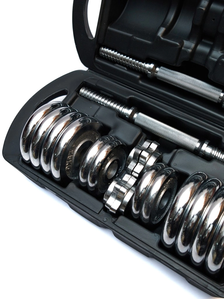 Гантели хромированные STARFIT BB-501, разборные, в чемодане (2 шт*7,5 кг)