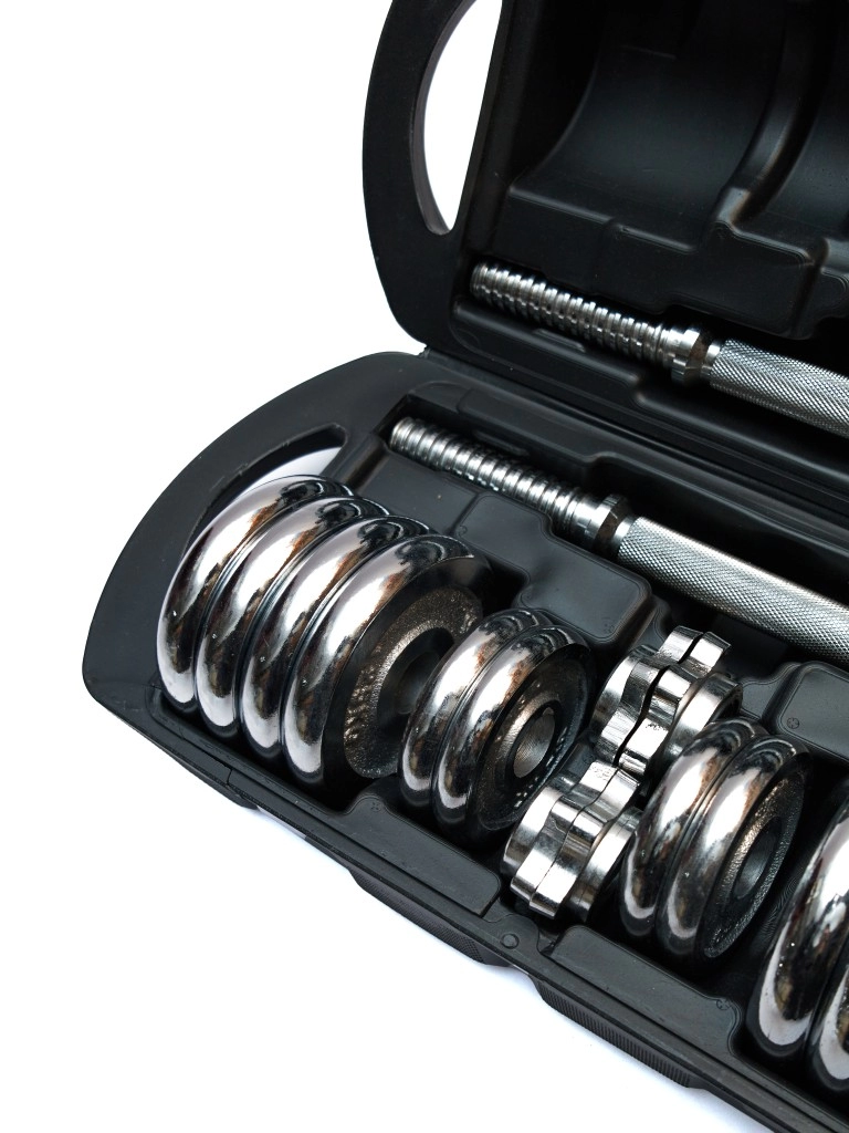 Гантели хромированные STARFIT BB-501, разборные, в чемодане (2 шт*7,5 кг)