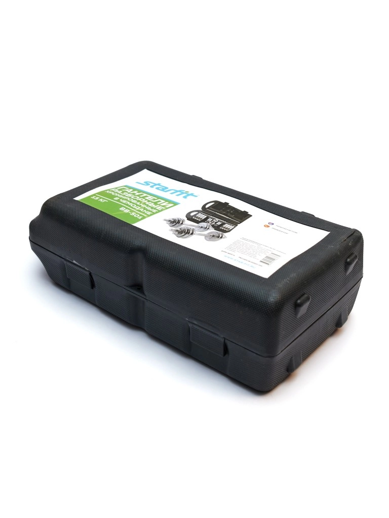 Гантели хромированные STARFIT BB-501, разборные, в чемодане (2 шт*7,5 кг)