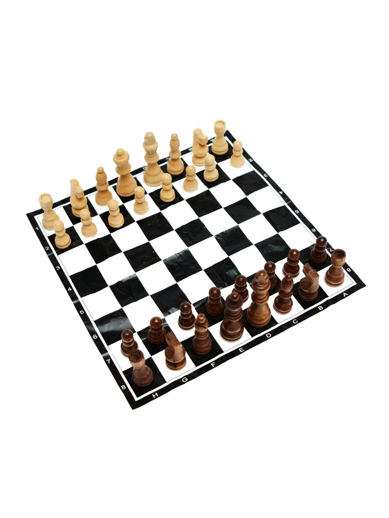 Набор шахматных фигур с мягкой доской  (дерево) CHESS