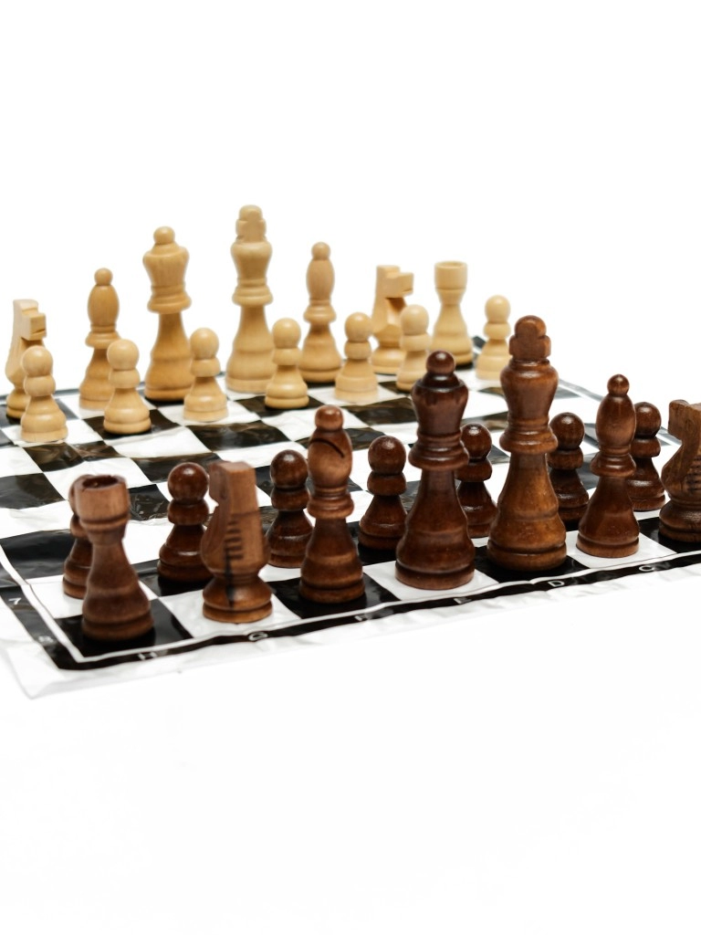 Набор шахматных фигур с мягкой доской  (дерево) CHESS