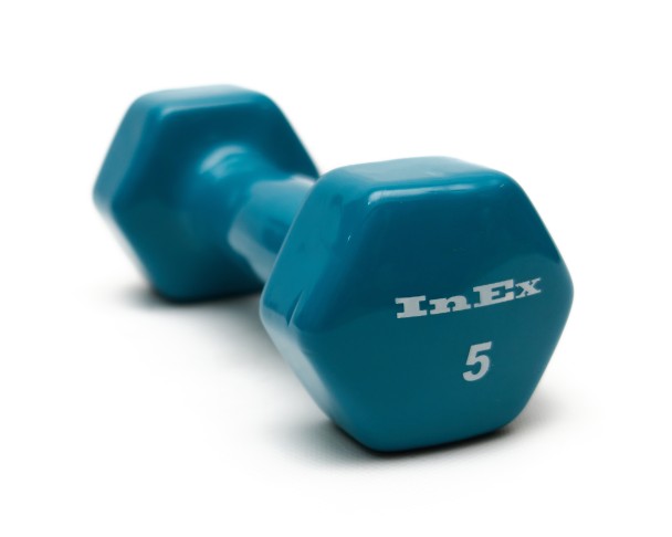 Гантель виниловая 2,25 кг INEX IN-VD5 (Голубой)