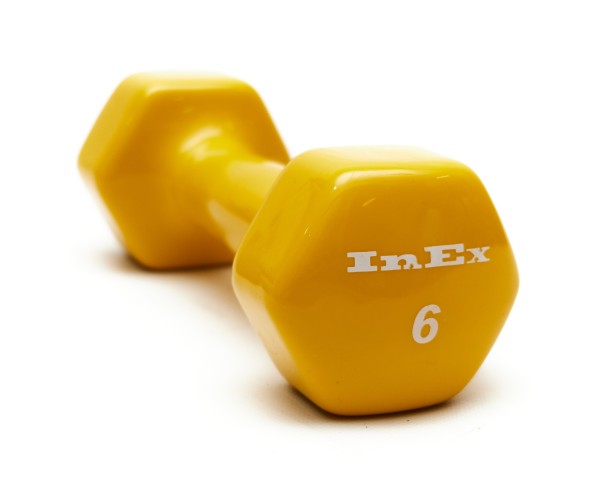 Гантель виниловая 2,7 кг INEX IN-VD6 (Желтый)