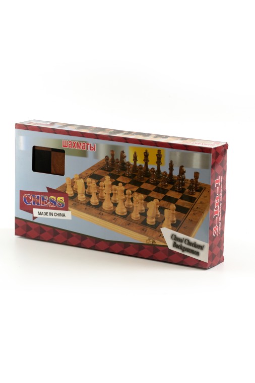 Игровой набор CHESS шахматы, нарды, шашки (малый), фигуры пластик