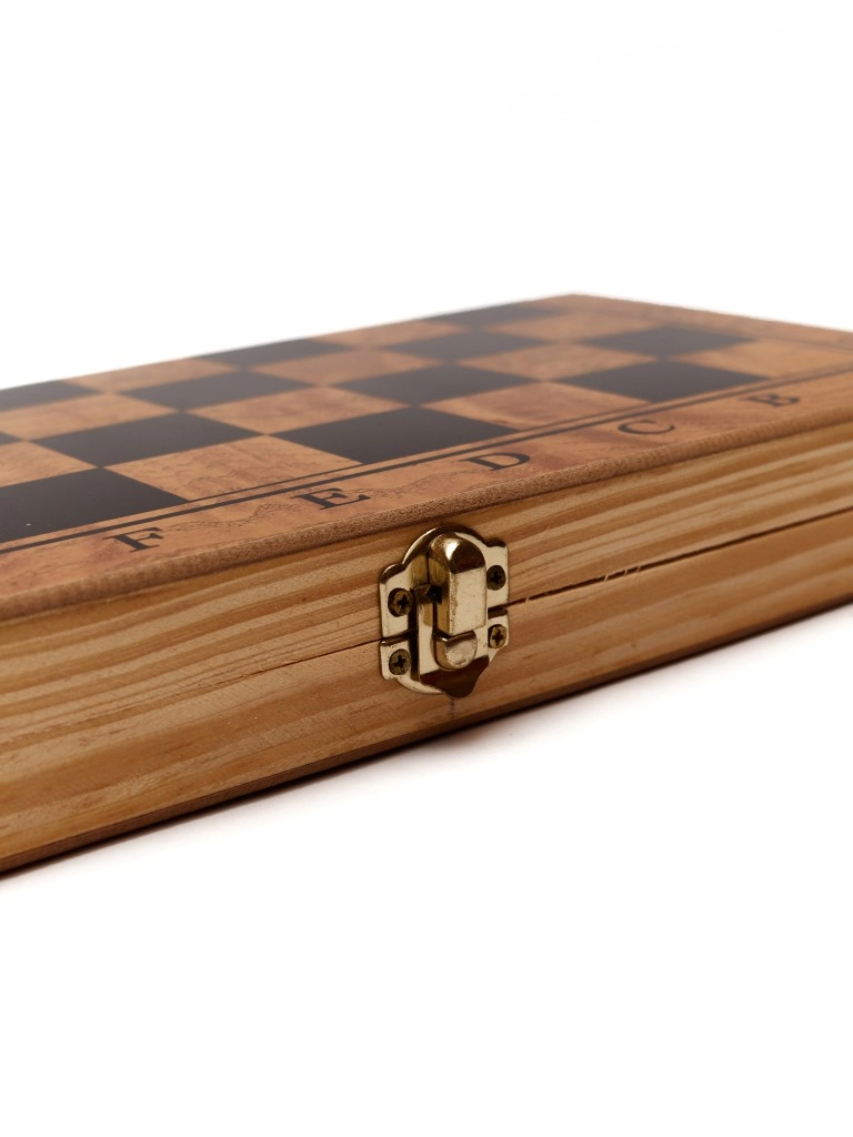 Игровой набор CHESS шахматы, нарды, шашки (средний), фигуры пластик