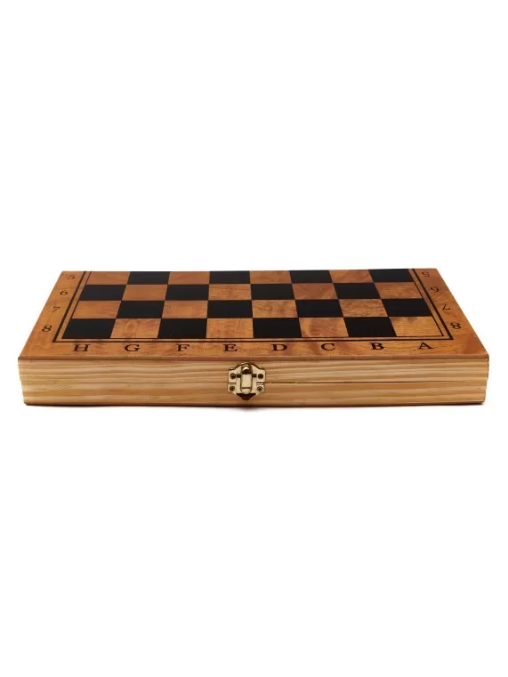 Игровой набор CHESS шахматы, нарды, шашки (средний), фигуры пластик