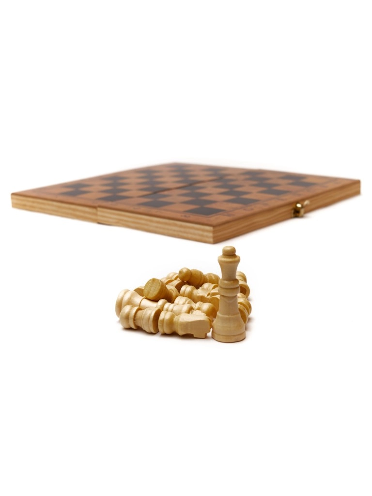 Игровой набор CHESS шахматы, нарды, шашки (средний), фигуры пластик