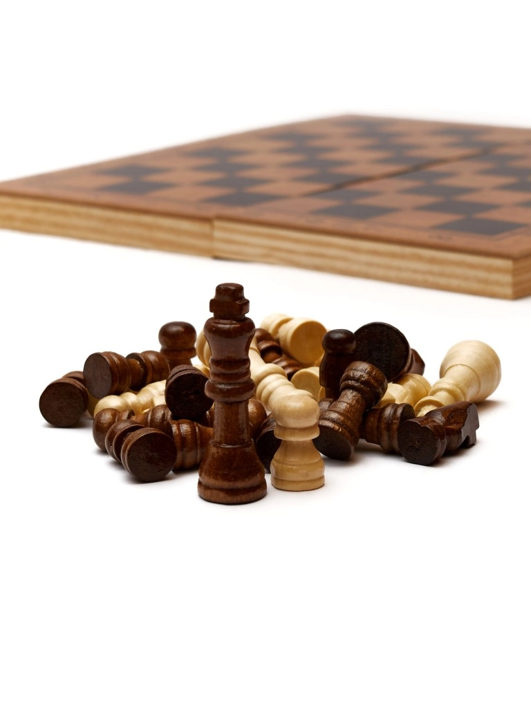 Игровой набор CHESS шахматы, нарды, шашки (средний), фигуры пластик