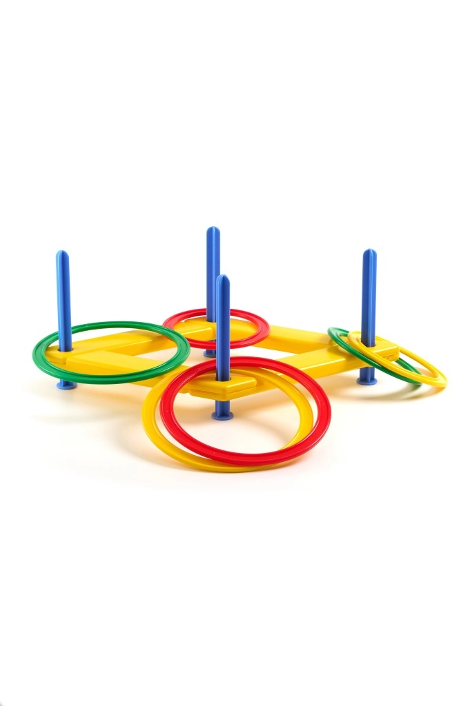 Игра "Кольцеброс" (стойка 4шт., кольцо 6 шт.)