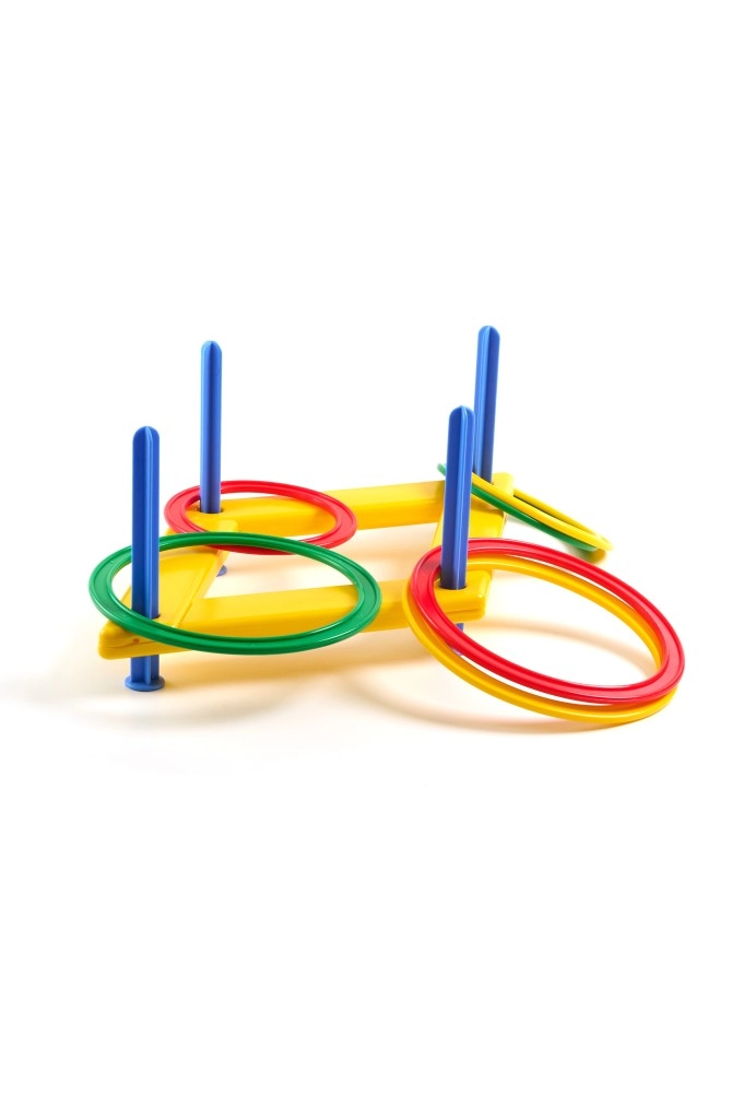 Игра "Кольцеброс" (стойка 4шт., кольцо 6 шт.)