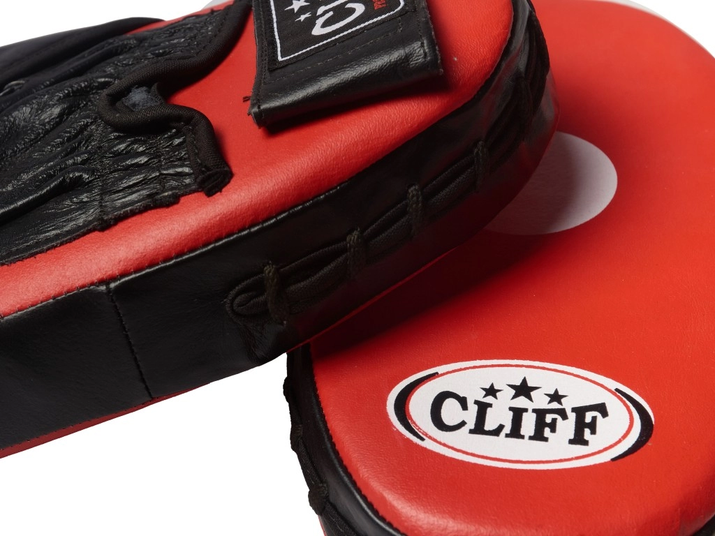 Лапы боксерские Cliff ULI-6006, кожа красная