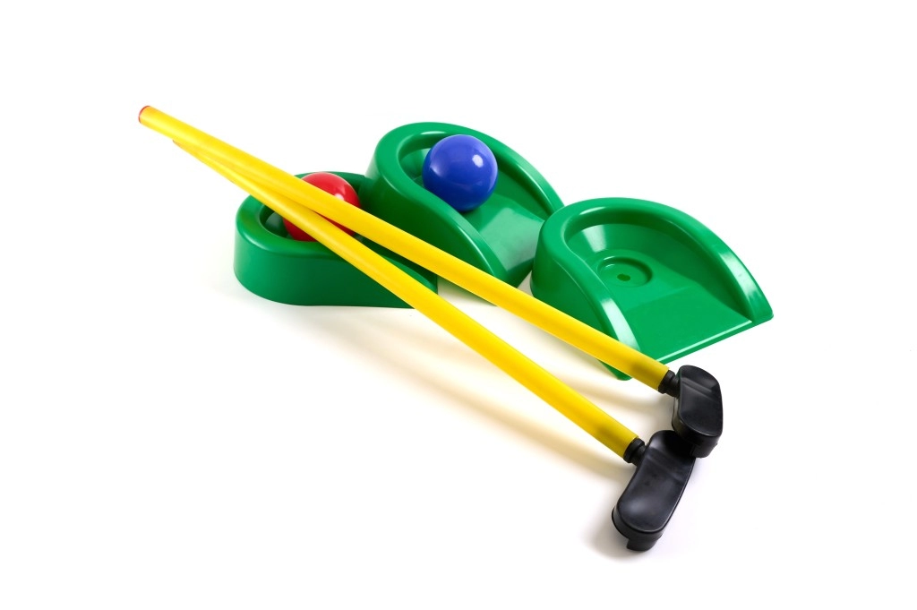 Игра "Мини-гольф" (клюшка 2 шт., лунка 3 шт., шар 2 шт.)