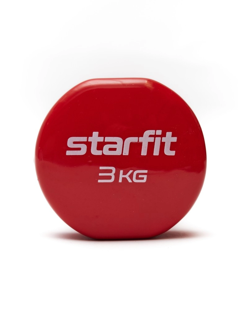 Гантель виниловая DB-101 3 кг, красная