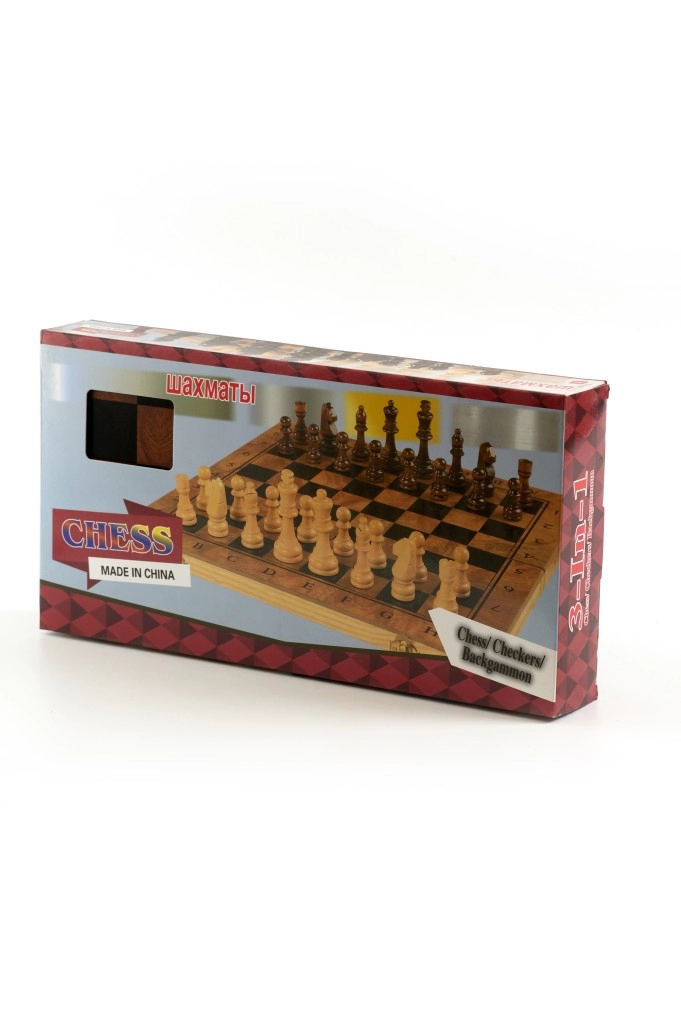 Игровой набор CHESS шахматы, нарды, шашки (большой), фигуры пластик