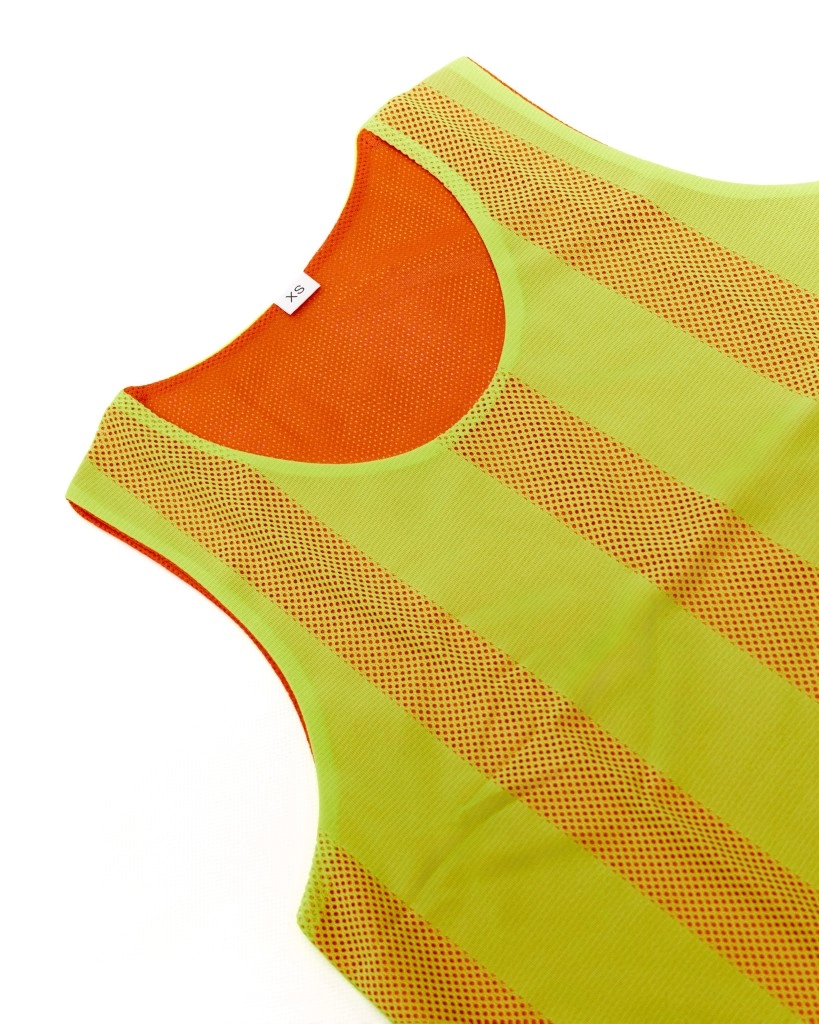 Манишка детская двухсторонняя NONAME цвет салатово-оранжевый (р.140-146)