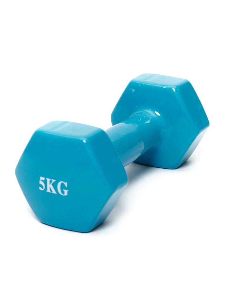 Гантель виниловая NO NAME 5 кг (цвет голубой)