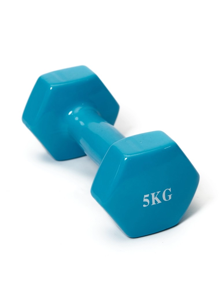 Гантель виниловая NO NAME 5 кг (цвет голубой)