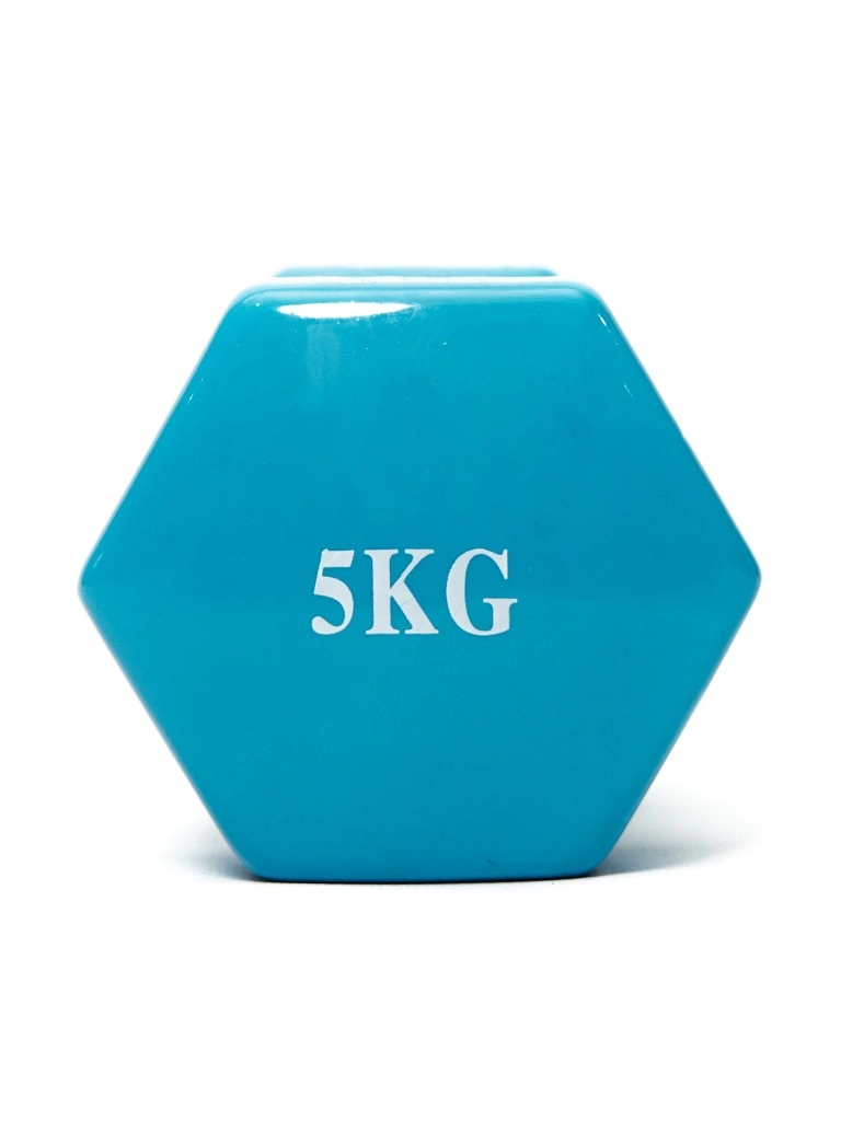 Гантель виниловая NO NAME 5 кг (цвет голубой)