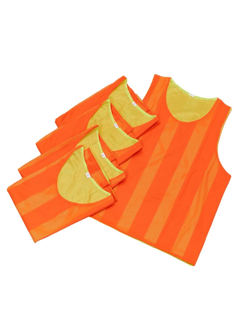 Манишка двухсторонняя NONAME цвет оранжево-салатовый (р. L) (набор 5 шт)