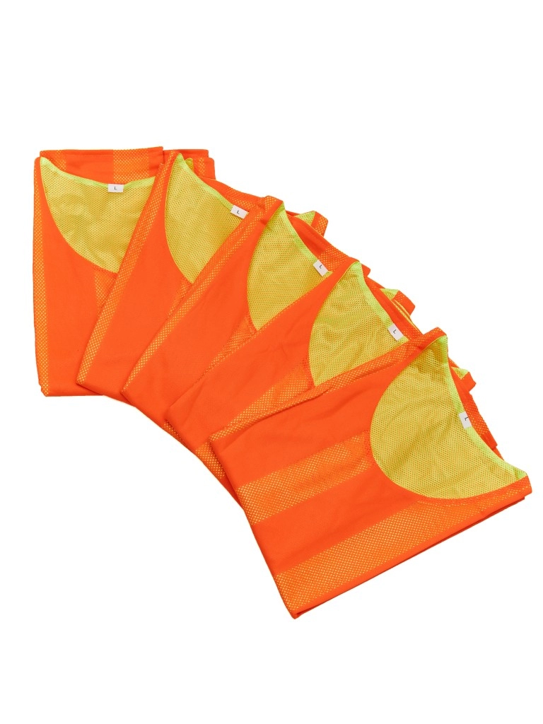 Манишка двухсторонняя NONAME цвет оранжево-салатовый (р. L) (набор 5 шт)