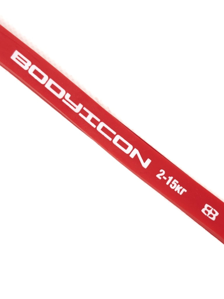 Эспандер ленточный BODY ICON 2-15 кг красный (длин.- 208 см, шир.- 1,3 см, толщ.- 0,45 см)
