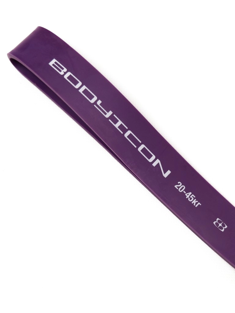 Эспандер ленточный BODY ICON 20-45 кг фиолетовый (длин.- 208 см, шир.- 3 см, толщ.- 0,45 см)