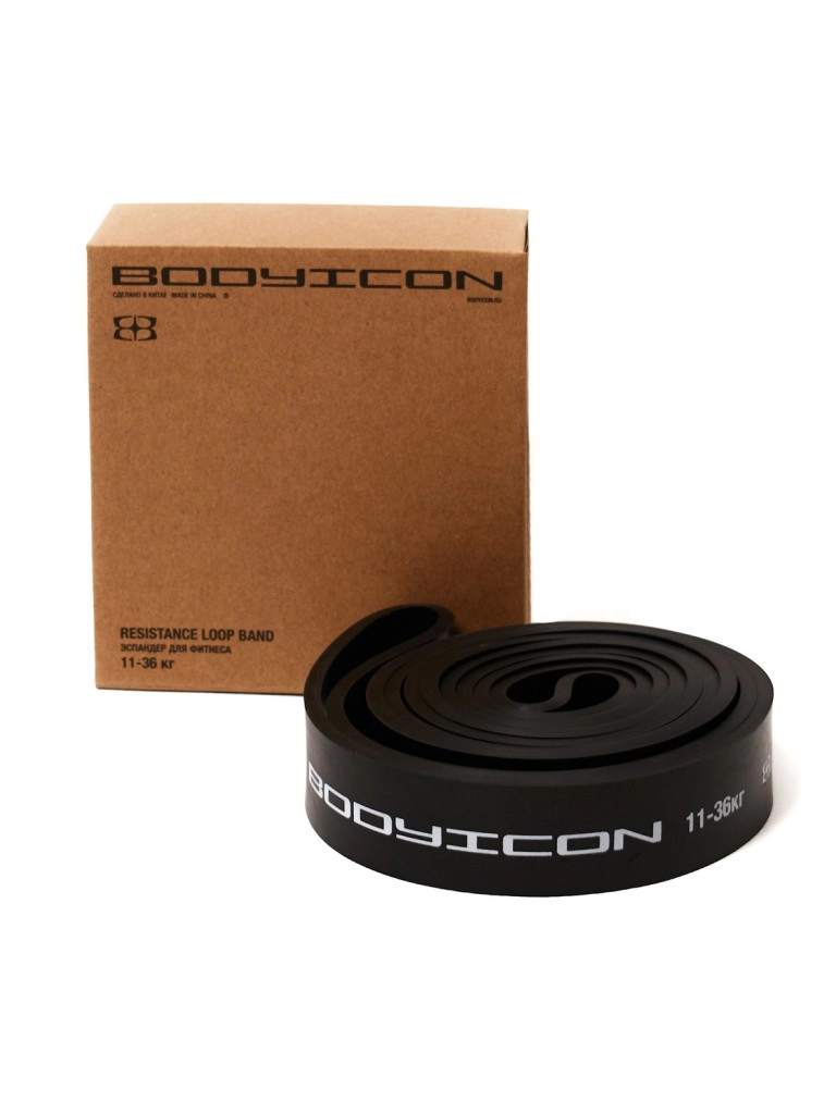 Эспандер ленточный BODY ICON 11-36 кг чёрный (длин.- 208 см, шир.- 3,2 см, толщ.- 0,45 см)